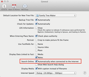 turn hints on or off in Family Tree Maker