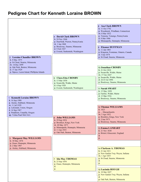 color coding in legacy family tree
