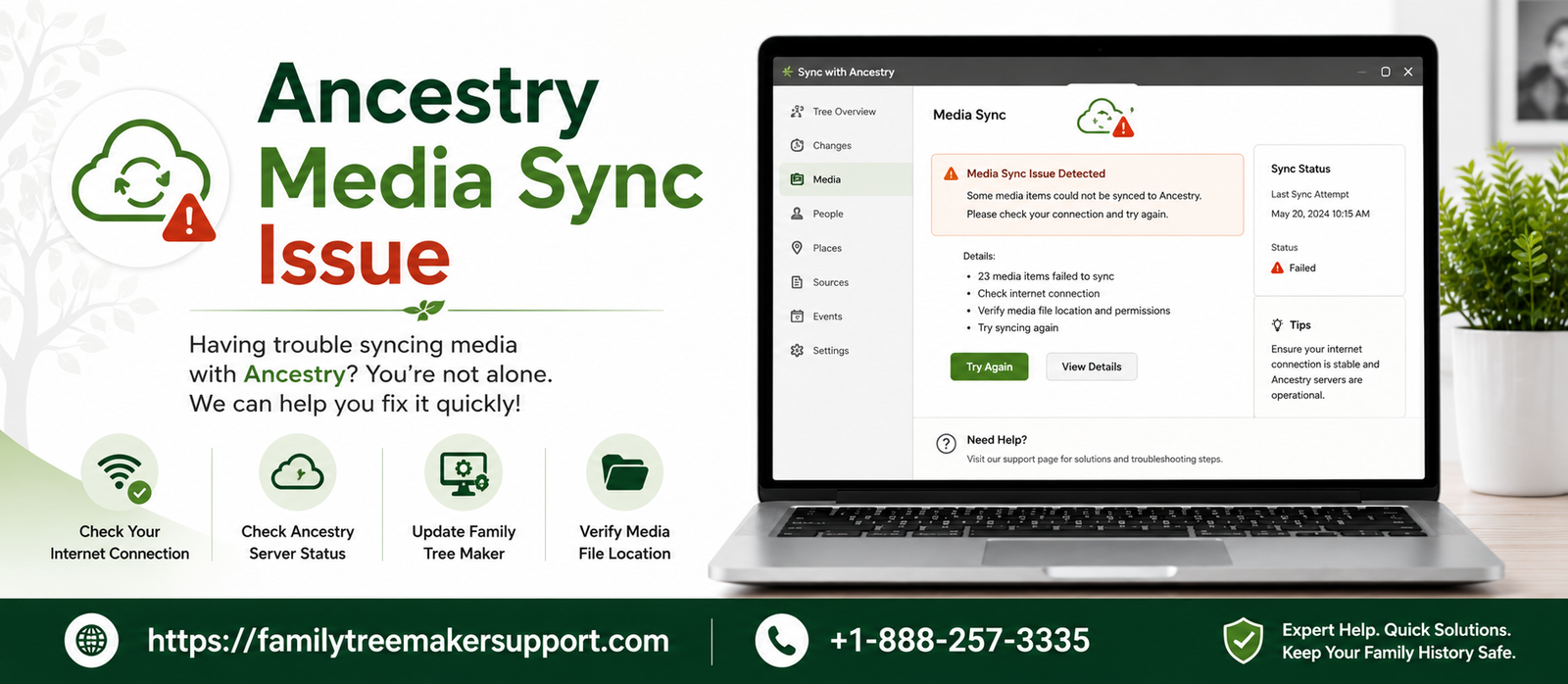 Ancestry Media Sync Issue